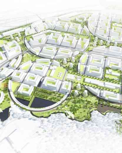 卡尔维拉。河边的城市。城市综合发展项目。