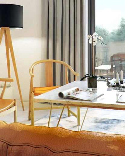 斯堪的纳维亚风格阁楼公寓3D可视化