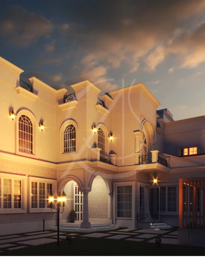 经典沙特阿拉伯别墅外观设计